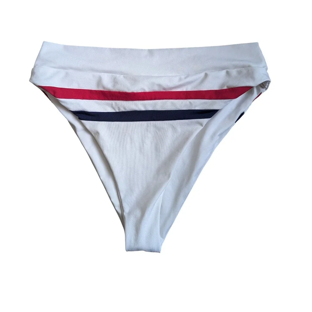 L Space Ren bikini top size L‎ + Wilson bitsy bottom M striped retro set